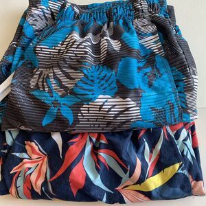 Lot of 2 - Okanu Surf 4XL Swim Trunks Tropical Lined